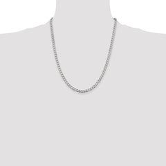 Sterling Silver 4.5mm Semi-solid Flat Curb Chain