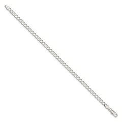 Sterling Silver 4.5mm Semi-solid Flat Curb Chain - 2