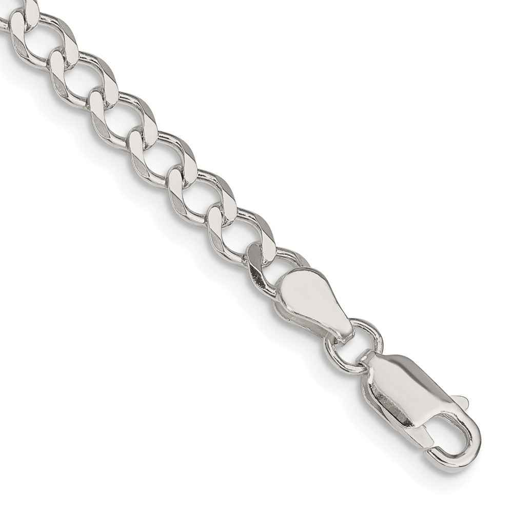 Sterling Silver 4.5mm Semi-solid Flat Curb Chain - 5