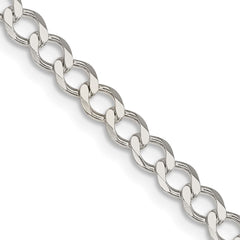 Sterling Silver 4.5mm Semi-solid Flat Curb Chain - 4