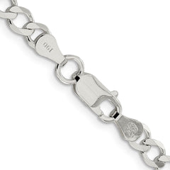 Sterling Silver 5.3mm Semi-solid Flat Curb Chain - 2