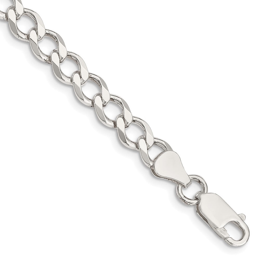Sterling Silver 6.7mm Semi-solid Flat Curb Chain - 3