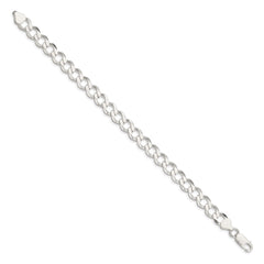 Sterling Silver 8.1mm Semi-solid Flat Curb Chain - 2