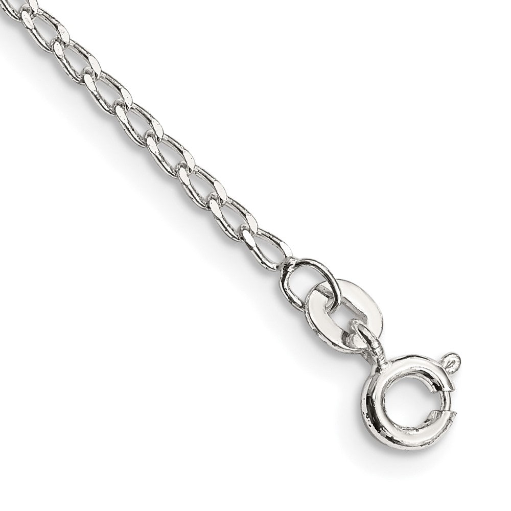 Sterling Silver 1.5mm Open Elongated Link Chain Anklet - 2