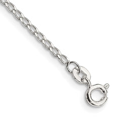 Sterling Silver 1.5mm Open Elongated Link Chain Anklet - 2
