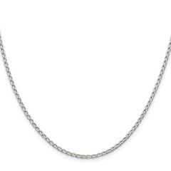 Sterling Silver 2mm Open Elongated Link Chain - 5