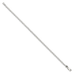 Sterling Silver 2.8mm Open Elongated Link Chain Anklet - 2