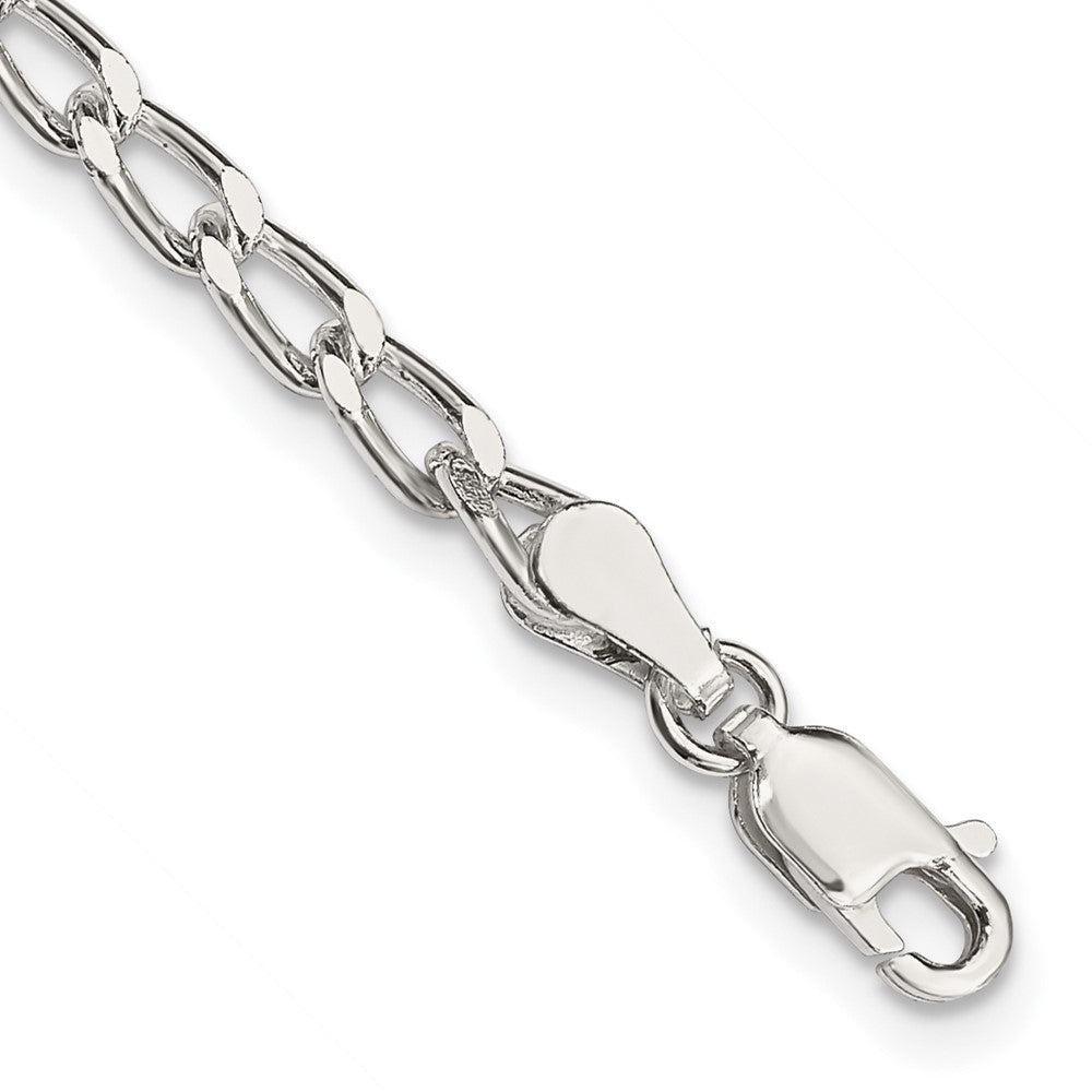 Sterling Silver 3.2mm Open Elongated Link Chain Anklet - 2