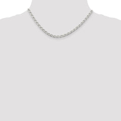 Sterling Silver 4.3mm Open Elongated Link Chain - 6