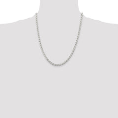 Sterling Silver 4.3mm Open Elongated Link Chain - 7