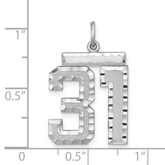 Sterling Silver Rhodium-plated Large #31 Charm
