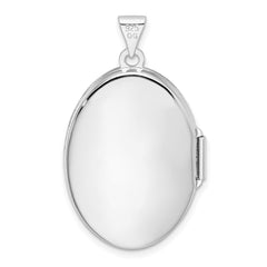 Sterling Silver Rhodium-plated Scroll Oval Locket - 2