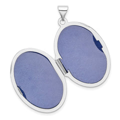 Sterling Silver Rhodium-plated Scroll Oval Locket - 2