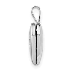 Sterling Silver Platinum-plated & Gold Tone Satin & D/C Cross Heart Locket