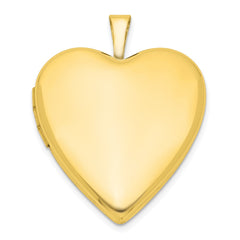 Sterling Silver Gold-plated 20mm Polished Front/Satin Back Heart Locket