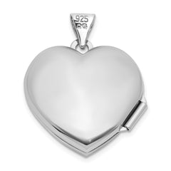 Sterling Silver Rhodium-plated Garnet January Birthstone 18mm Heart Locket
