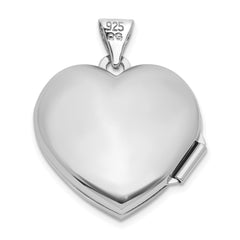 Sterling Silver Rhodium-plated Rhodolite Garnet June Birthstone 18mm Heart Locket