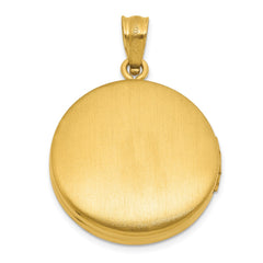Sterling Silver Gold-plated Polished Front/Brushed Back 1/20 carat Diamond with Celtic Knot Border 20mm Round Locket