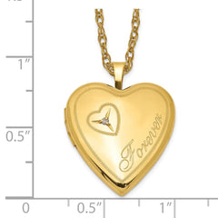 1/20 Gold Filled 20mm Diamond Forever Heart Locket Necklace