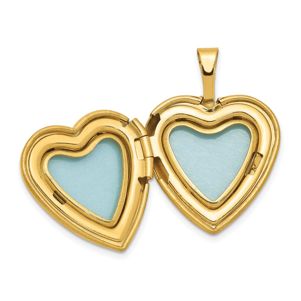 1/20 Gold Filled 16mm Satin and Polished Heart Locket Necklace