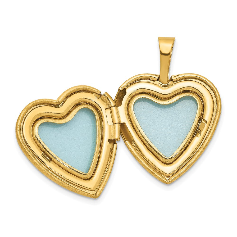 1/20 Gold Filled 16mm Enameled Flower I Love You Heart Locket Necklace