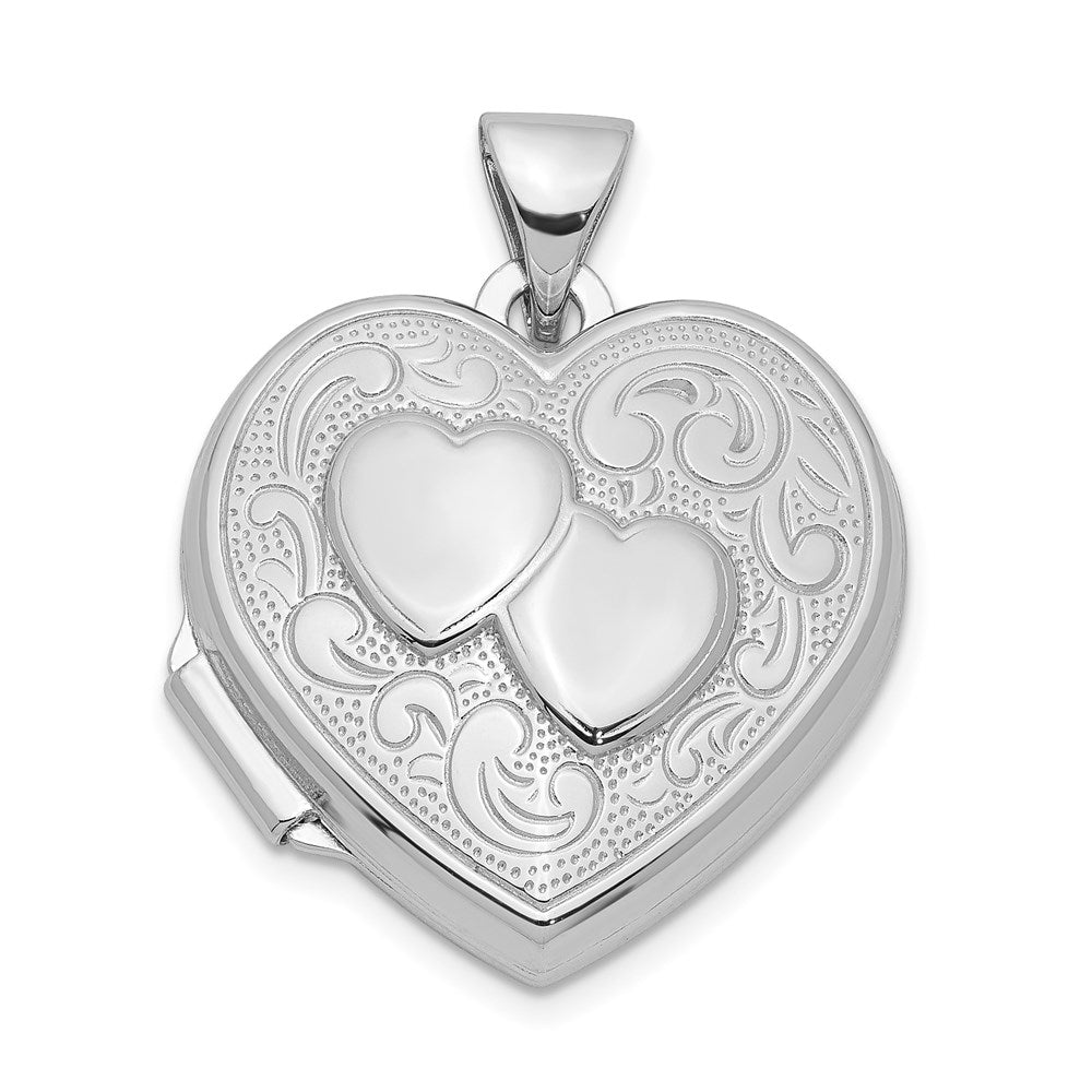 Sterling Silver Rhodium-plated Heart Locket - 3