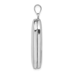 Sterling Silver Rhodium-plated Polished Rectangular Locket
