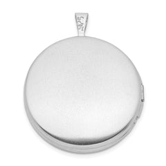 Sterling Silver Platinum-plated Tree Design Round Locket