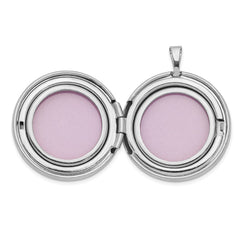 Sterling Silver Platinum-plated Tree Design Round Locket