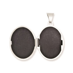 Sterling Silver Rhodium-plated Polished 21mm Oval Locket