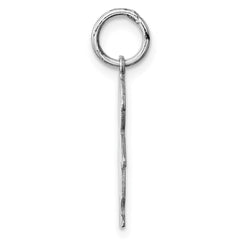 Sterling Silver Rhod-plated Eng. Boy Polished Front/Satin Back Disc Charm - 2