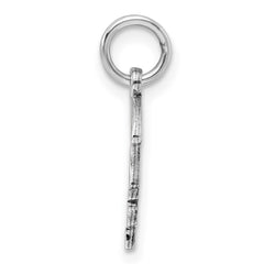 Sterl Silver Rh-plt Engraveable Girl Polished Front/Satin Back Disc Charm - 13