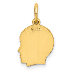 Sterling Silver GP Engraveable Boy Polished Disc Charm - 2