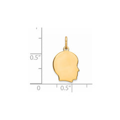 Sterling Silver GP Engraveable Boy Polished Disc Charm - 2