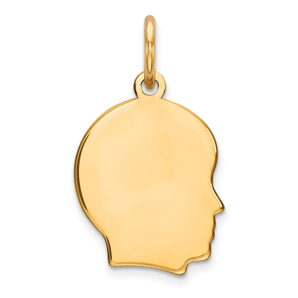 Sterling Silver GP Engraveable Boy Polished Disc Charm - 2