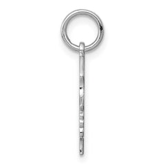 Sterl Silver Rh-plt Engraveable Girl Polished Front/Satin Back Disc Charm - 7