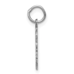 Sterl Silver Rh-plt Engraveable Girl Polished Front/Satin Back Disc Charm - 9