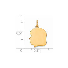 Sterling Silver GP Engraveable Girl Polished Disc Charm - 20