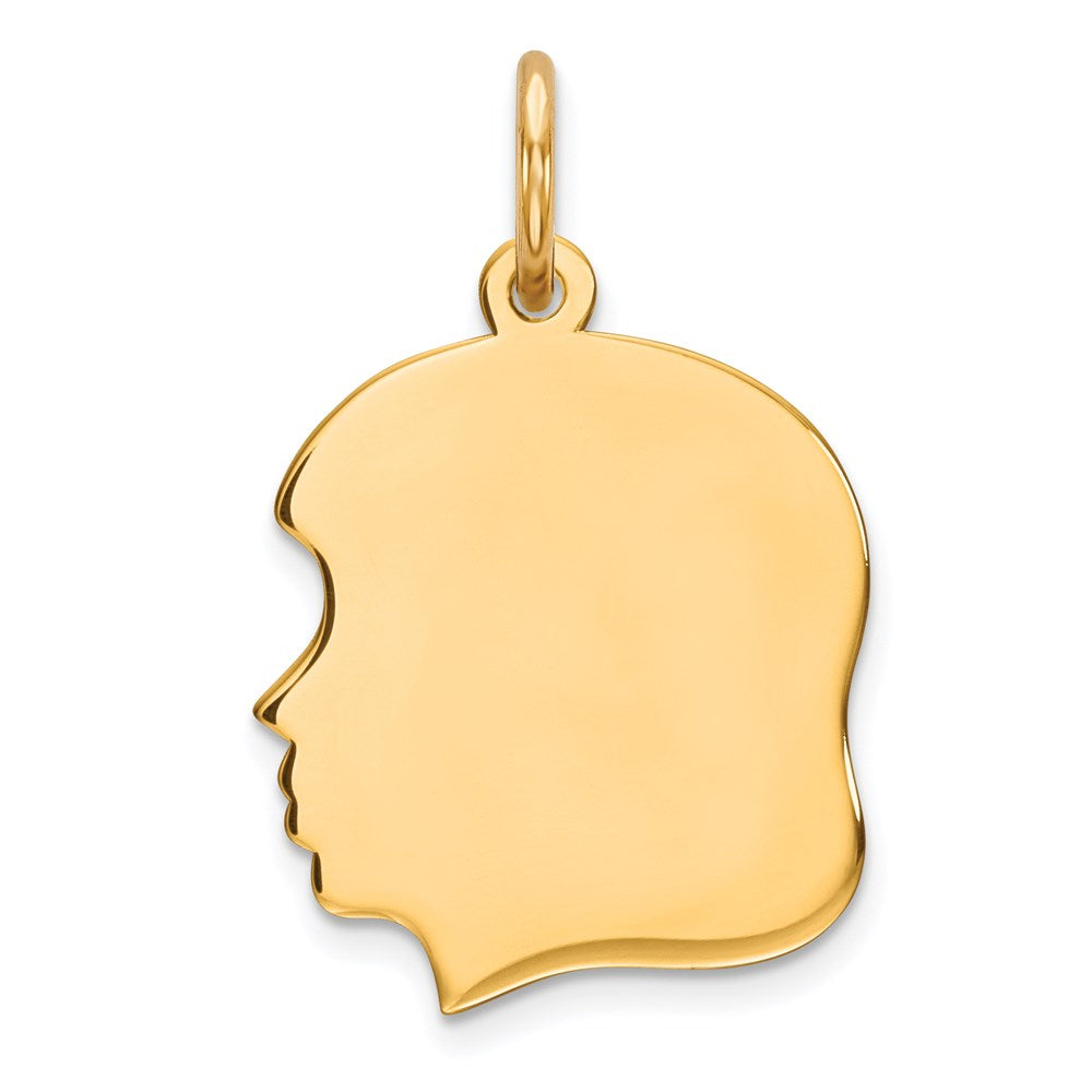 Sterling Silver GP Engraveable Girl Polished Disc Charm - 20
