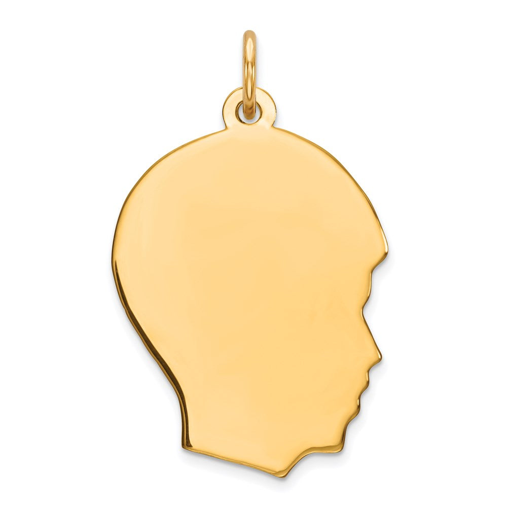 Sterling Silver GP Engraveable Boy Polished Disc Charm - 24