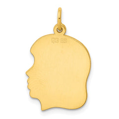 Sterling Silver GP Engraveable Girl Polished Disc Charm - 24