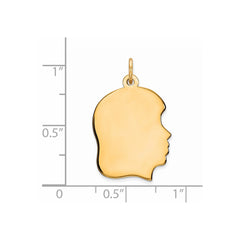 Sterling Silver GP Engraveable Girl Polished Disc Charm - 24