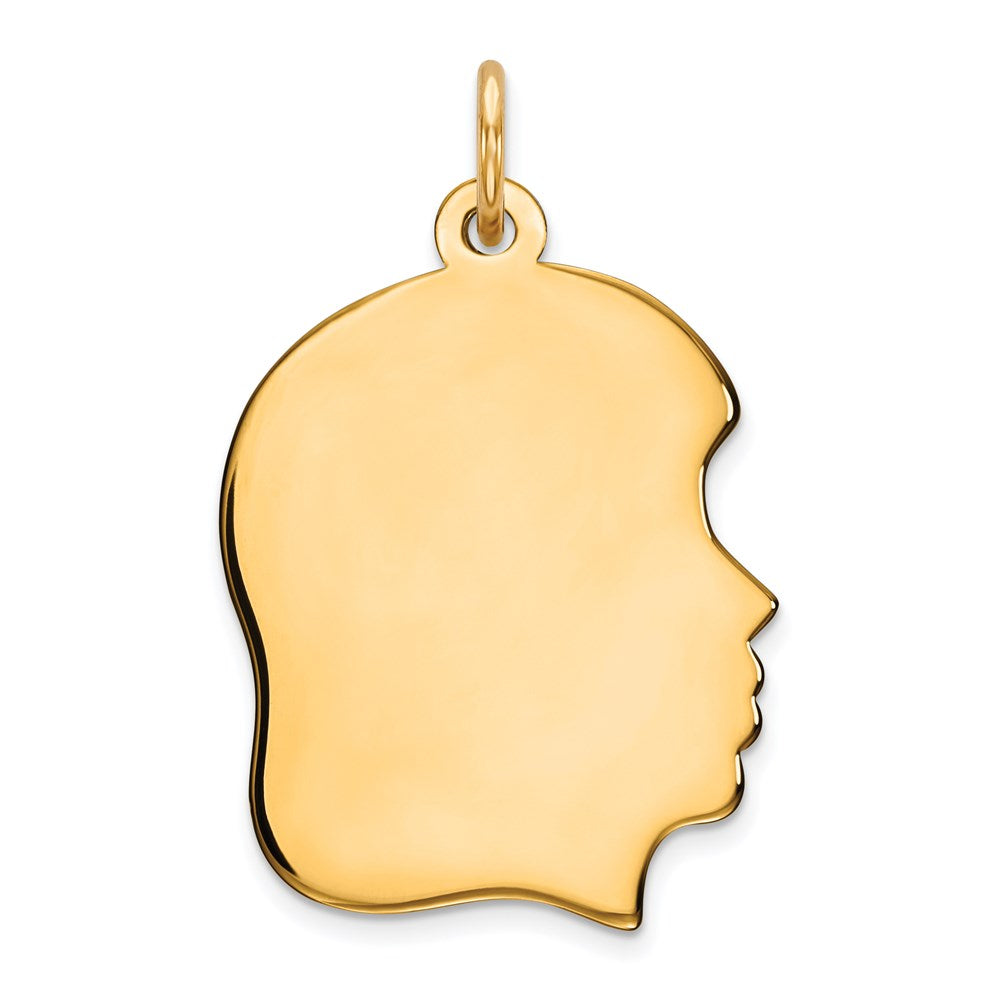 Sterling Silver GP Engraveable Girl Polished Disc Charm - 24
