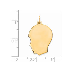 Sterling Silver GP Engraveable Boy Polished Disc Charm - 25