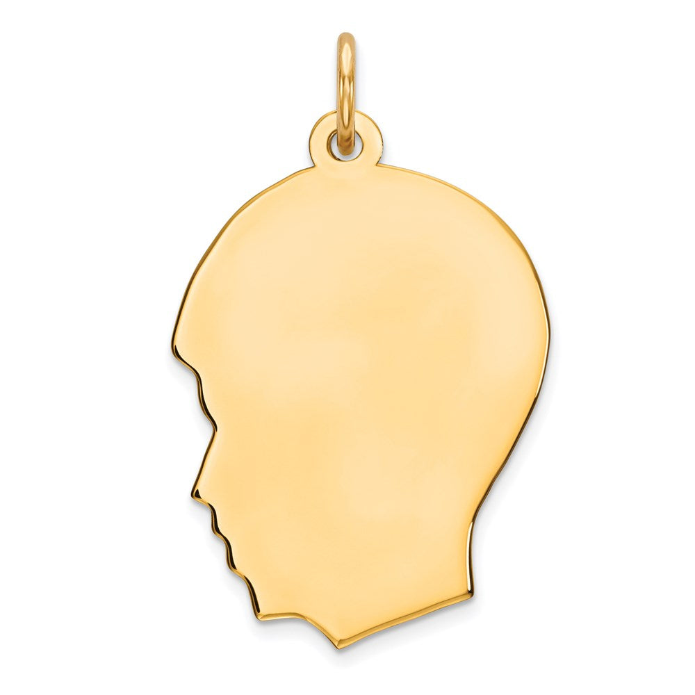 Sterling Silver GP Engraveable Boy Polished Disc Charm - 25