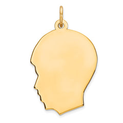 Sterling Silver GP Engraveable Boy Polished Disc Charm - 25