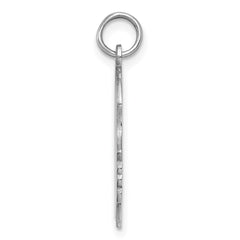 Sterling Silver Rhod-plate Eng. Girl Polished Front/Satin Back Disc Charm - 10