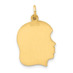 Sterling Silver GP Engraveable Girl Polished Disc Charm - 22
