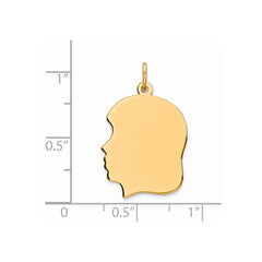 Sterling Silver GP Engraveable Girl Polished Disc Charm - 23