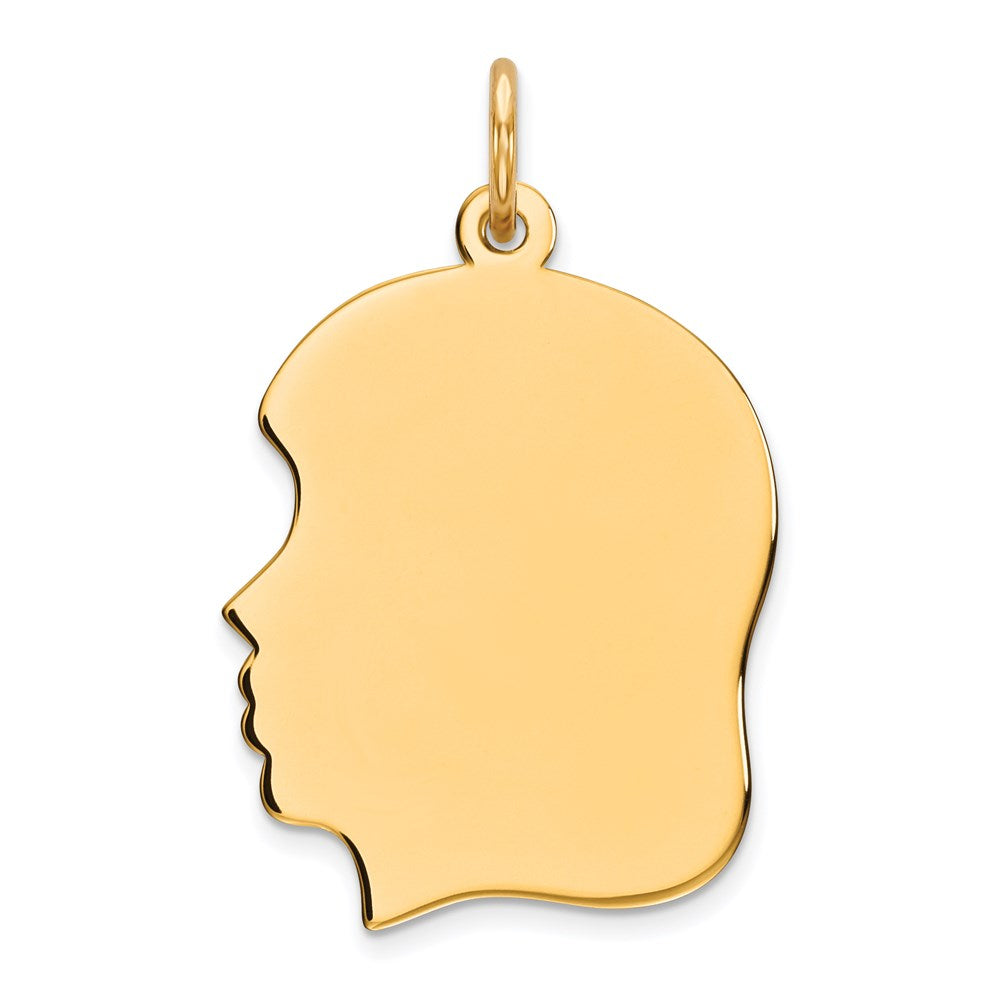 Sterling Silver GP Engraveable Girl Polished Disc Charm - 21